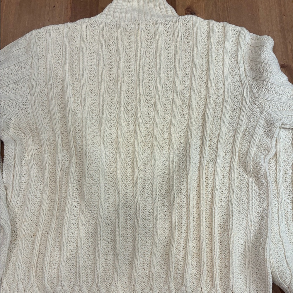 Cream Cable Knit Turtleneck Sweater - Picture 4 of 6